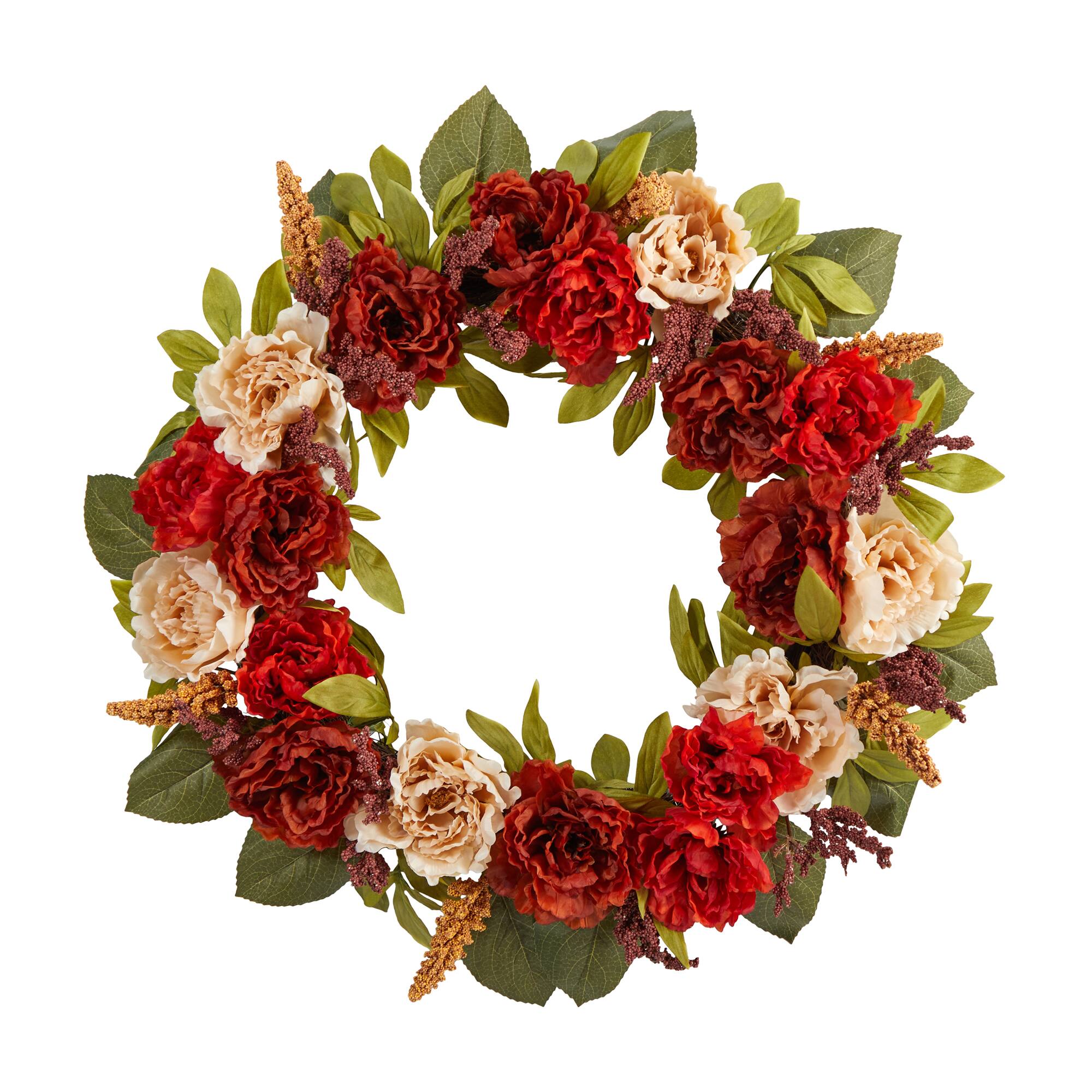 30" Harvest Peony Wreath